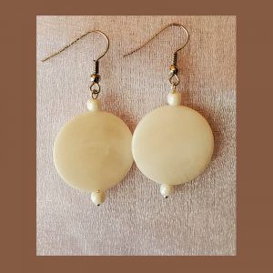 Flat Seashell Pearl Earrings.