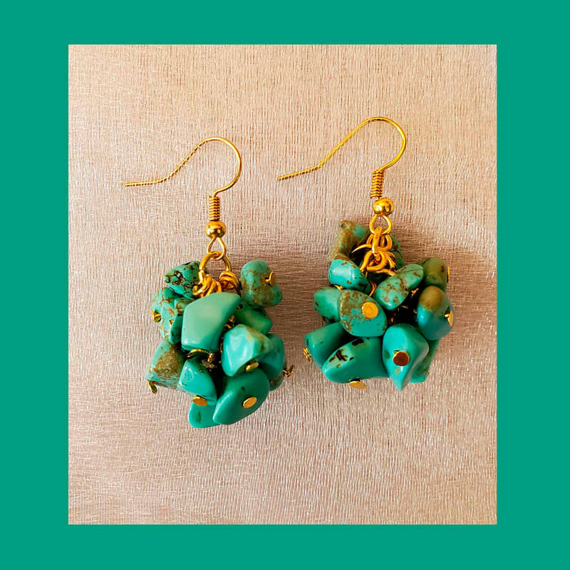 Turquoise Cluster Earrings