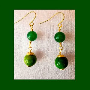 Pea Green Dangle Earrings.