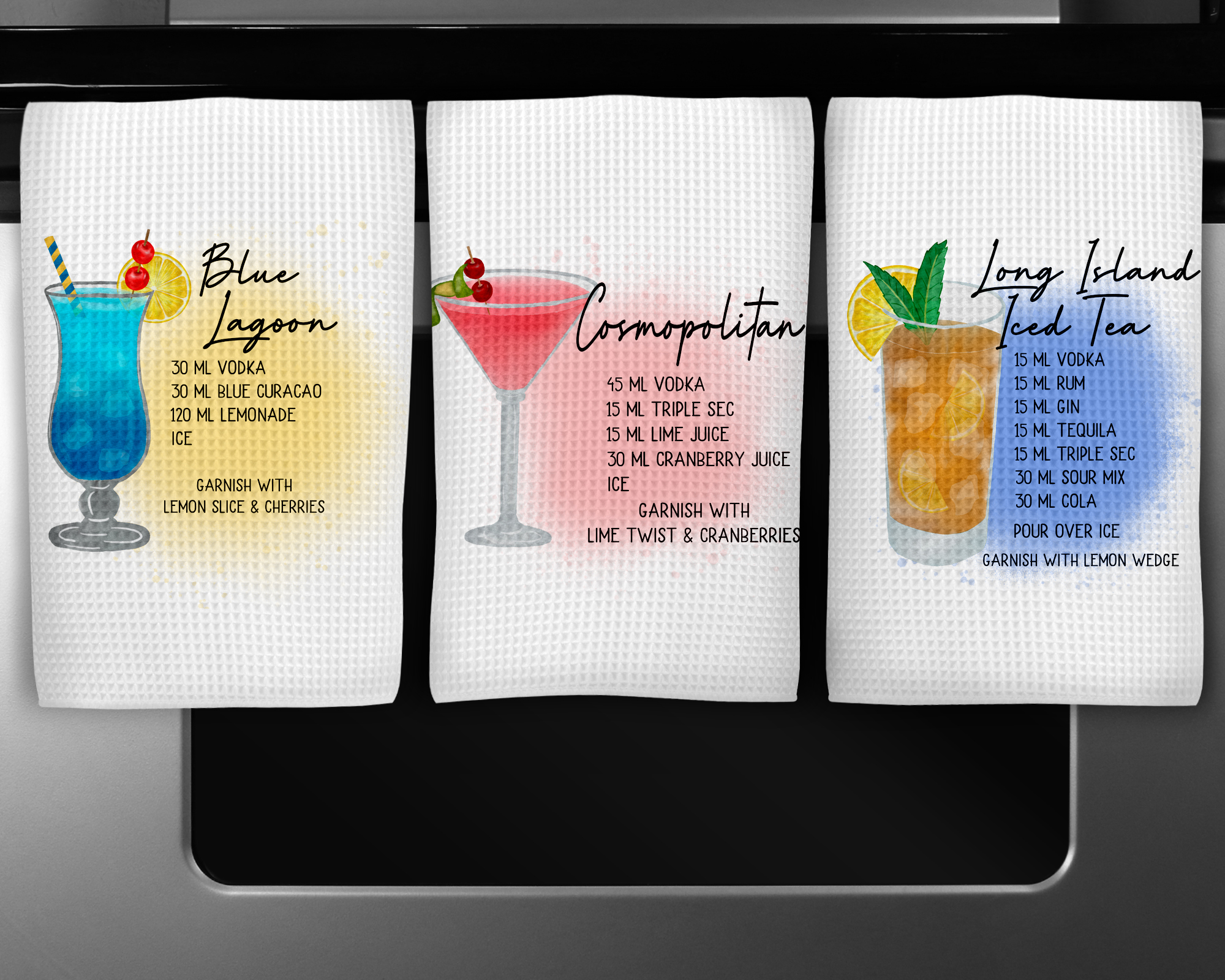 Custom Sublimated Mixed Drink Waffle Towels
