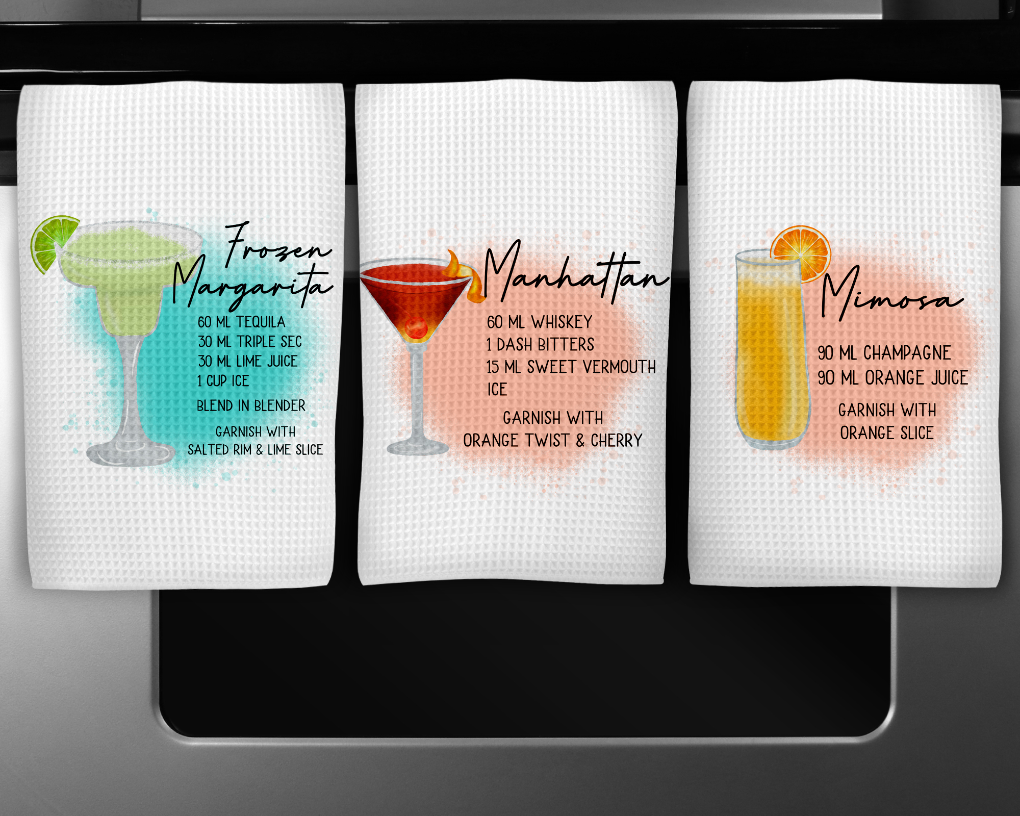Custom Sublimated Mixed Drink Waffle Towels - Image 2