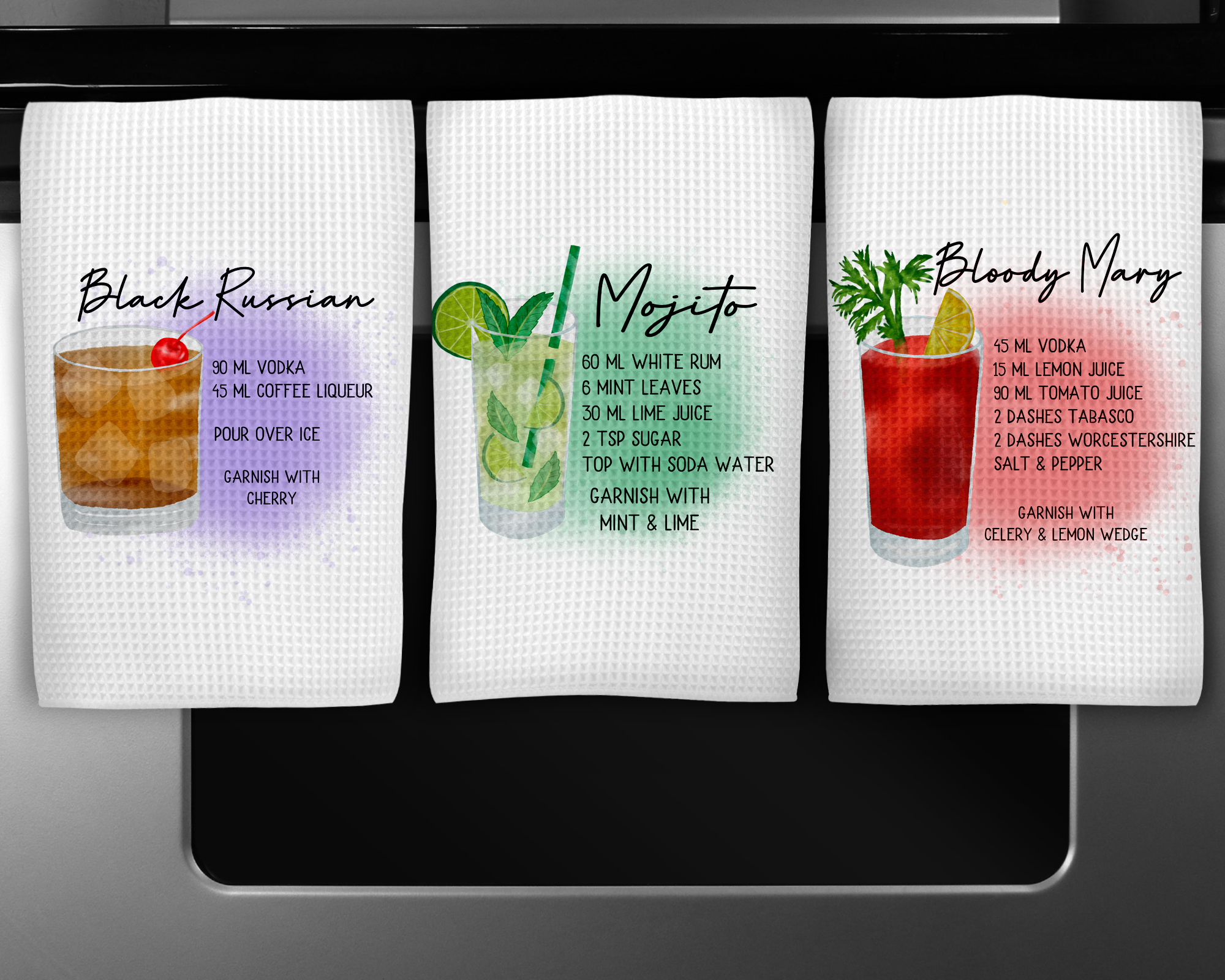 Custom Sublimated Mixed Drink Waffle Towels - Image 3