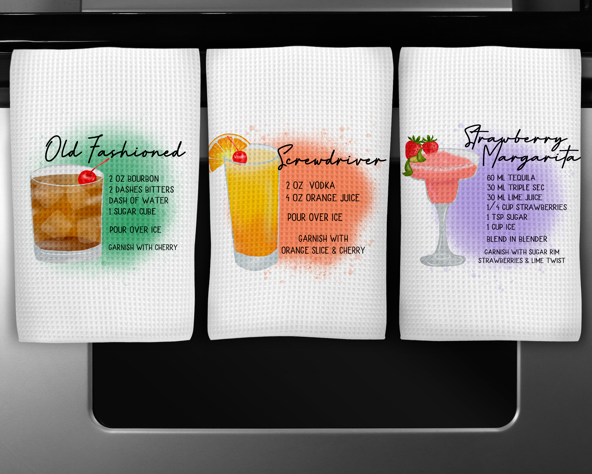 Custom Sublimated Mixed Drink Waffle Towels - Image 5