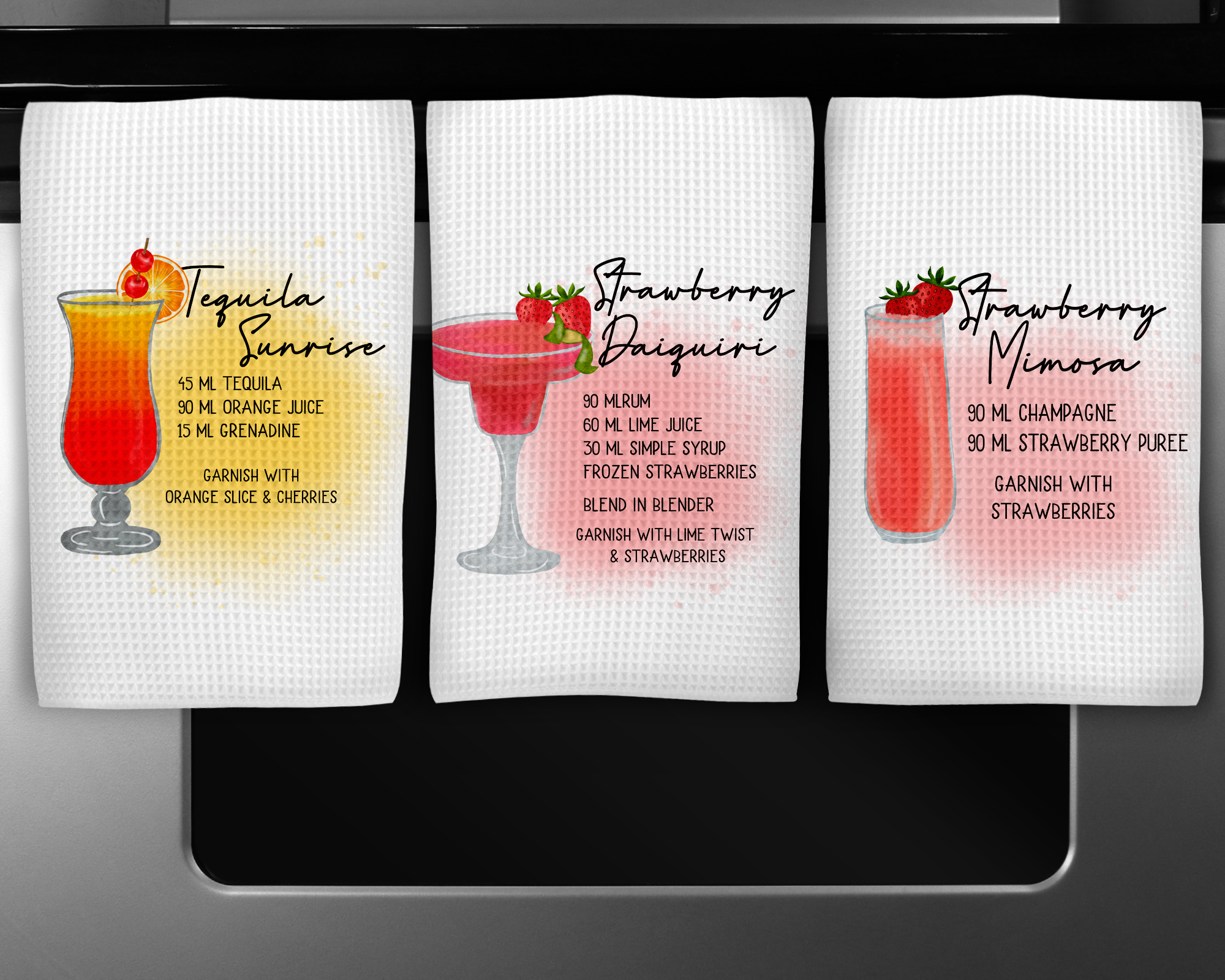Custom Sublimated Mixed Drink Waffle Towels - Image 6