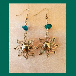 Dangle sunflower earrings.