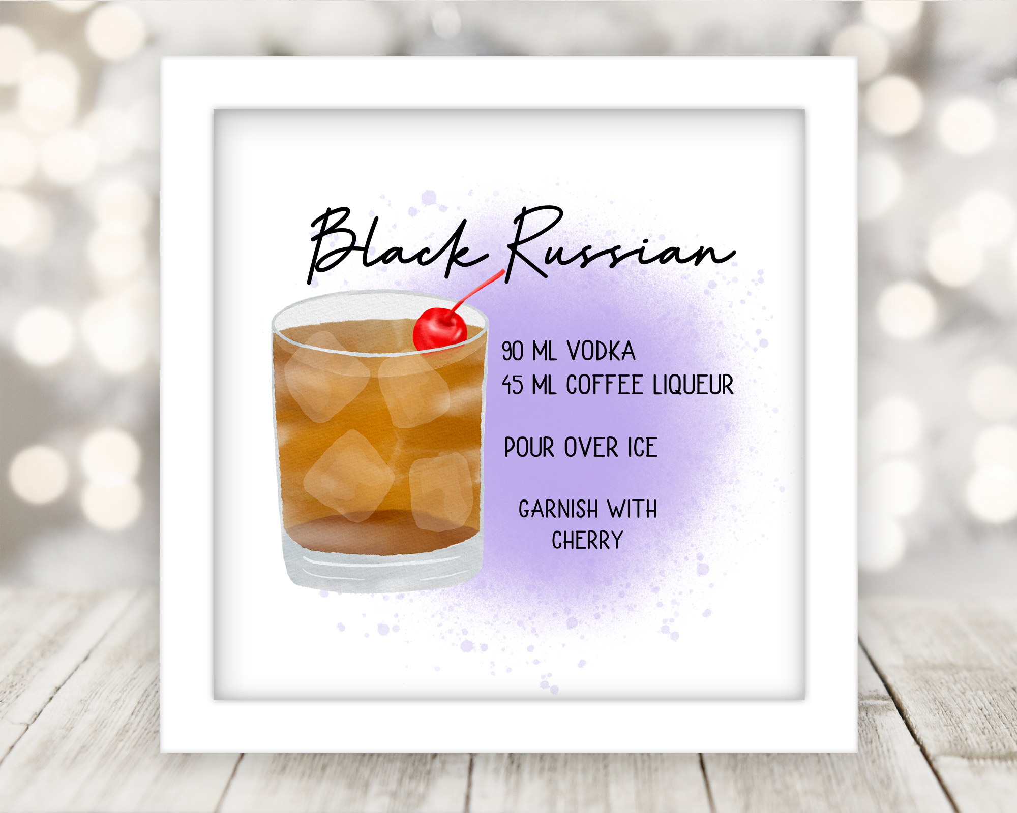 Drink Recipe Art Custom Sublimated and Framed - Image 18
