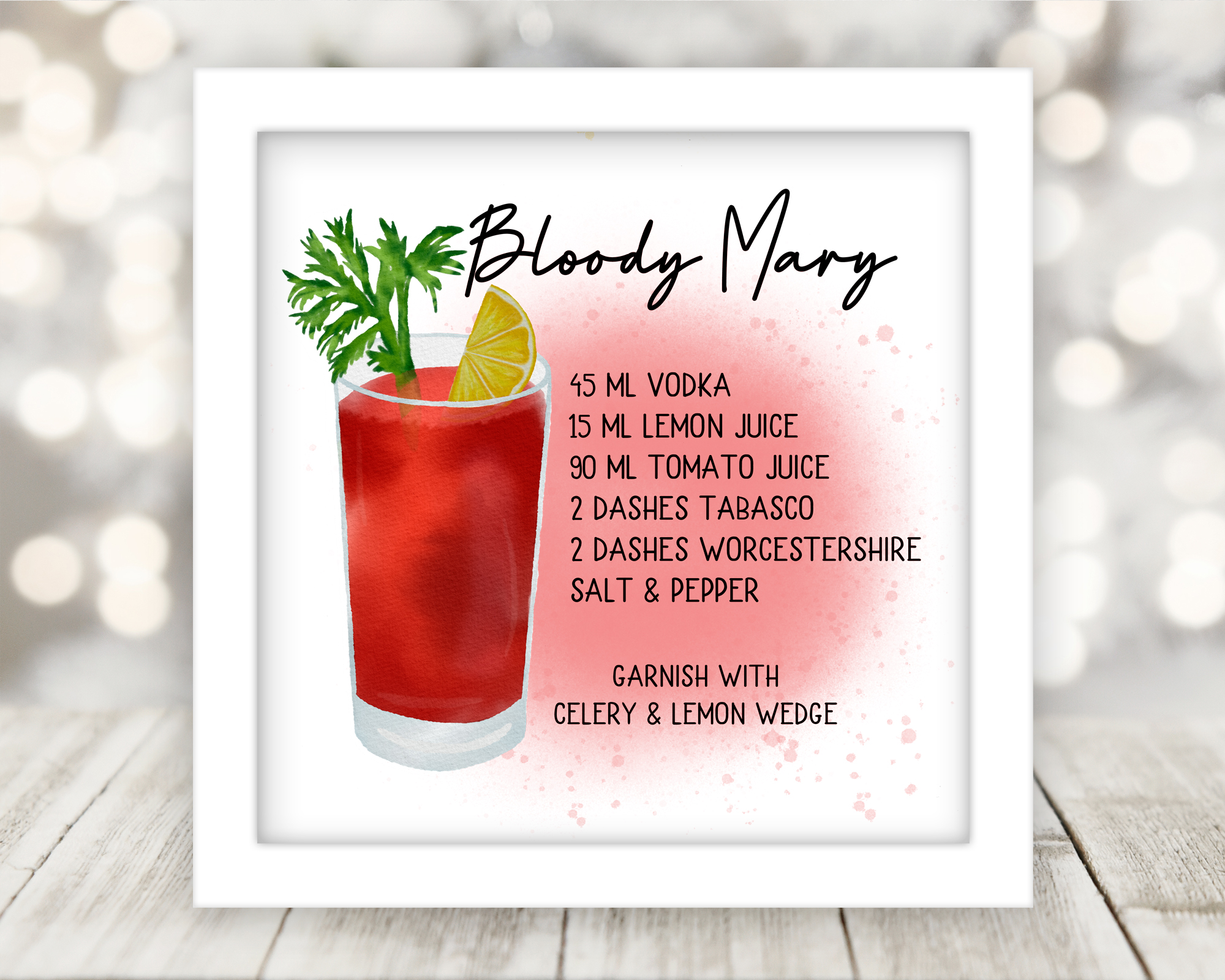Drink Recipe Art Custom Sublimated and Framed - Image 17