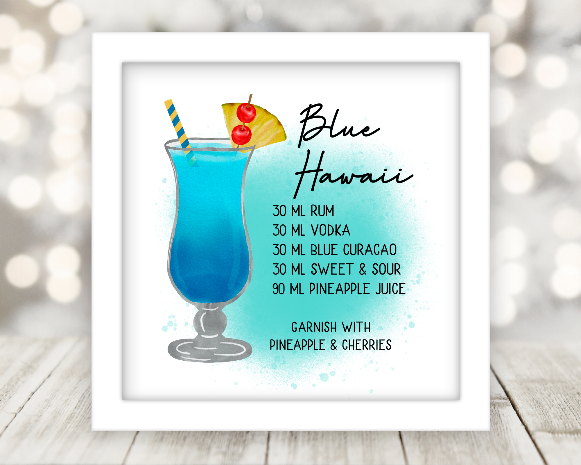 Drink Recipe Art Custom Sublimated and Framed - Image 16