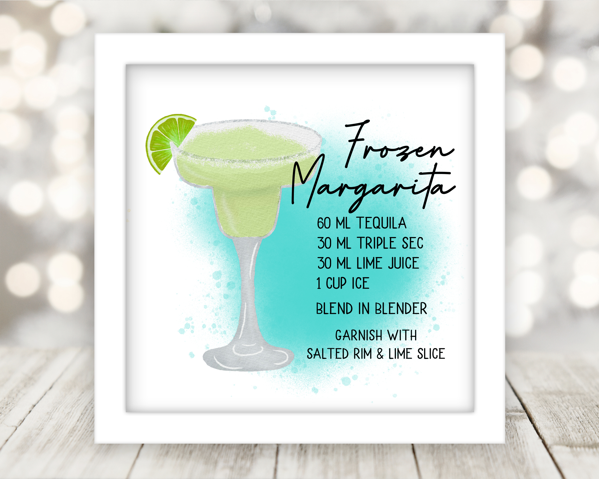 Drink Recipe Art Custom Sublimated and Framed - Image 14