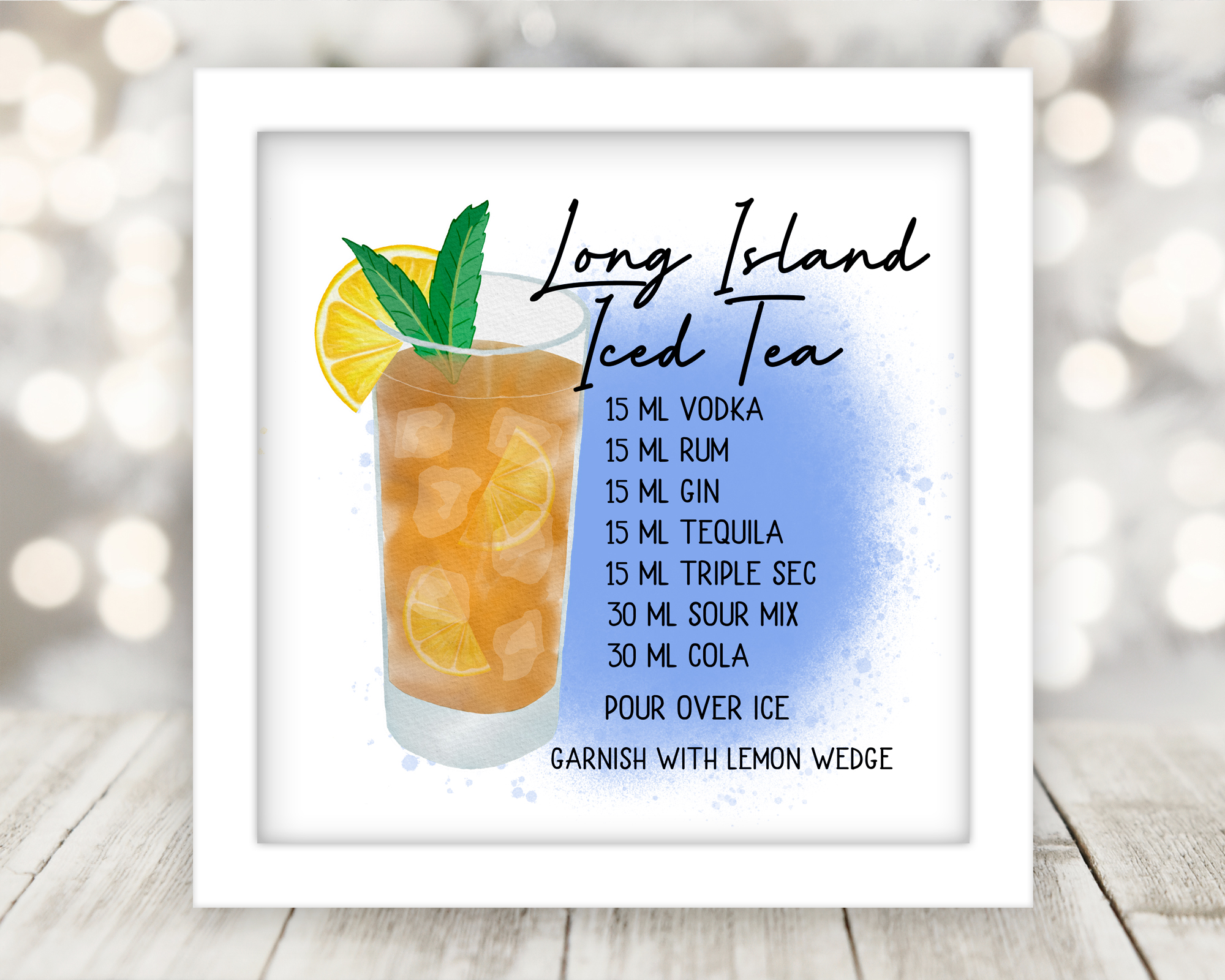 Drink Recipe Art Custom Sublimated and Framed - Image 13