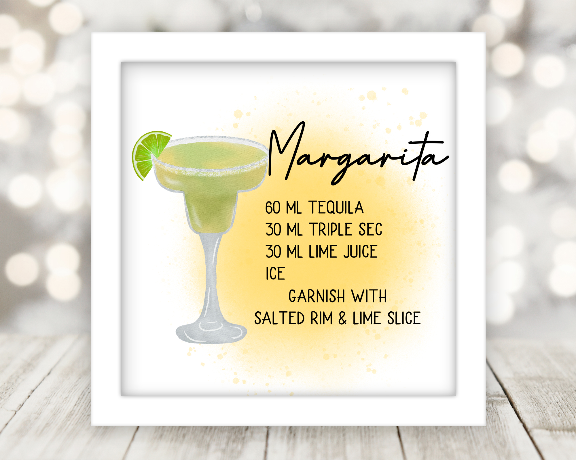 Drink Recipe Art Custom Sublimated and Framed - Image 11