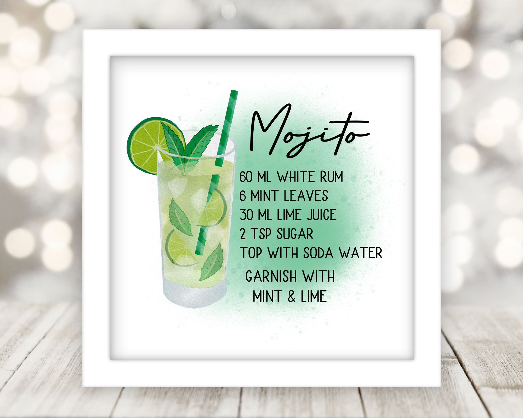 Drink Recipe Art Custom Sublimated and Framed - Image 9