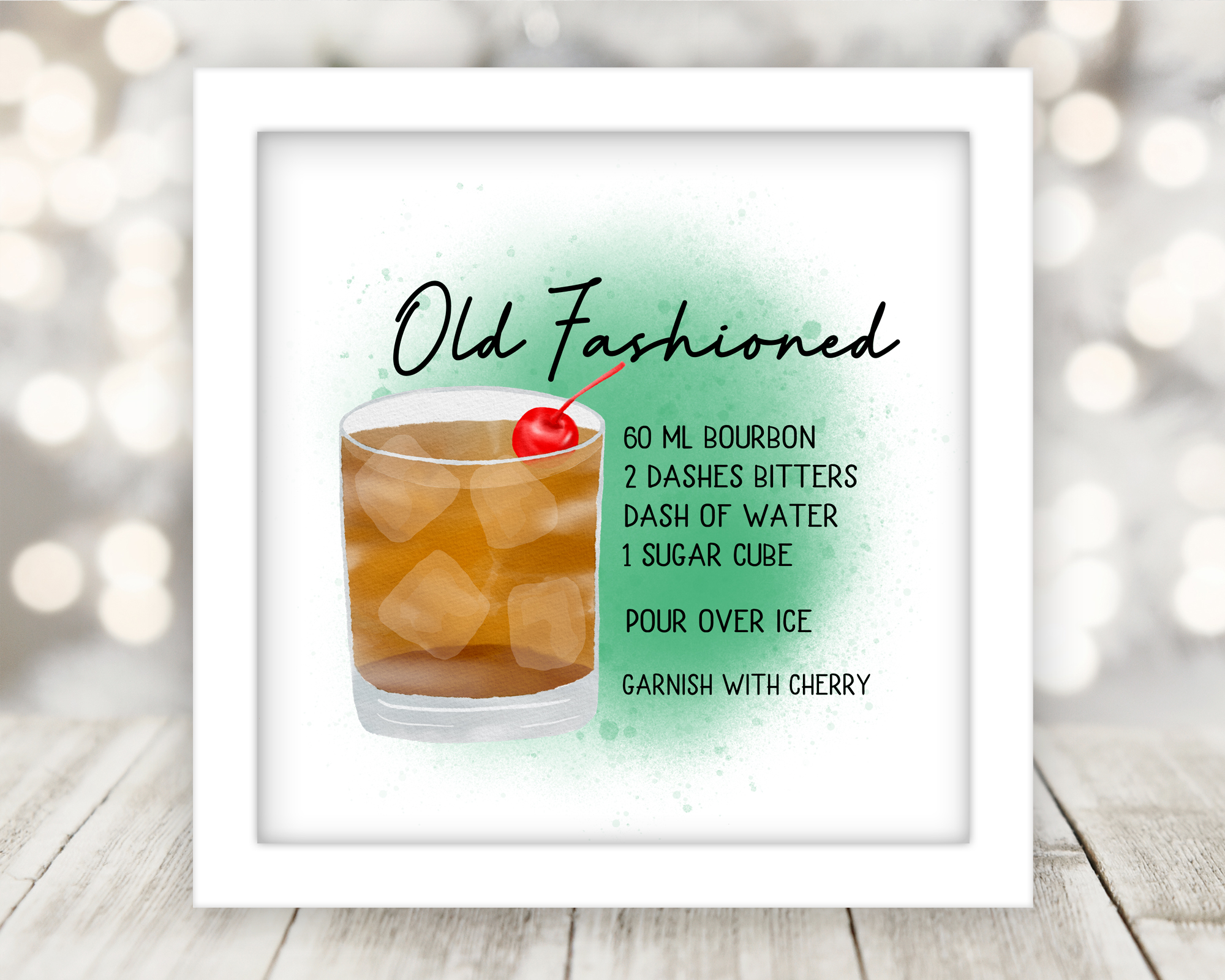 Drink Recipe Art Custom Sublimated and Framed - Image 8