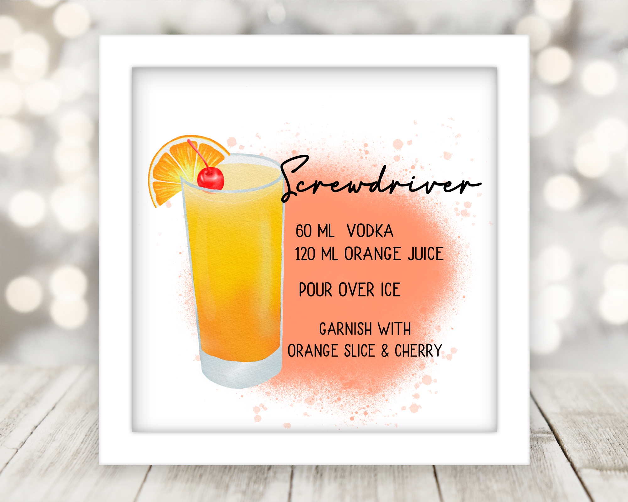 Drink Recipe Art Custom Sublimated and Framed - Image 6