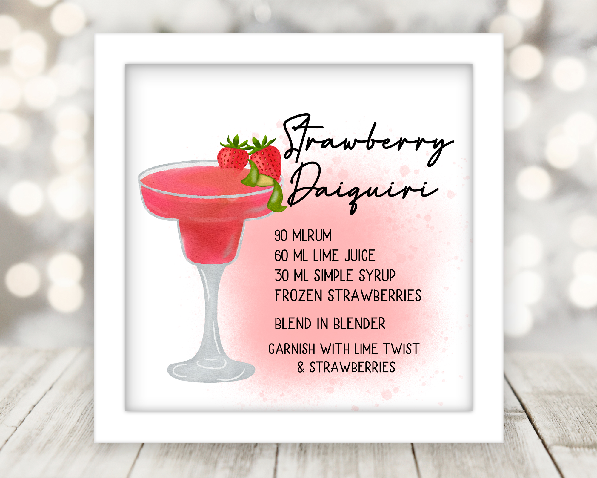 Drink Recipe Art Custom Sublimated and Framed - Image 5