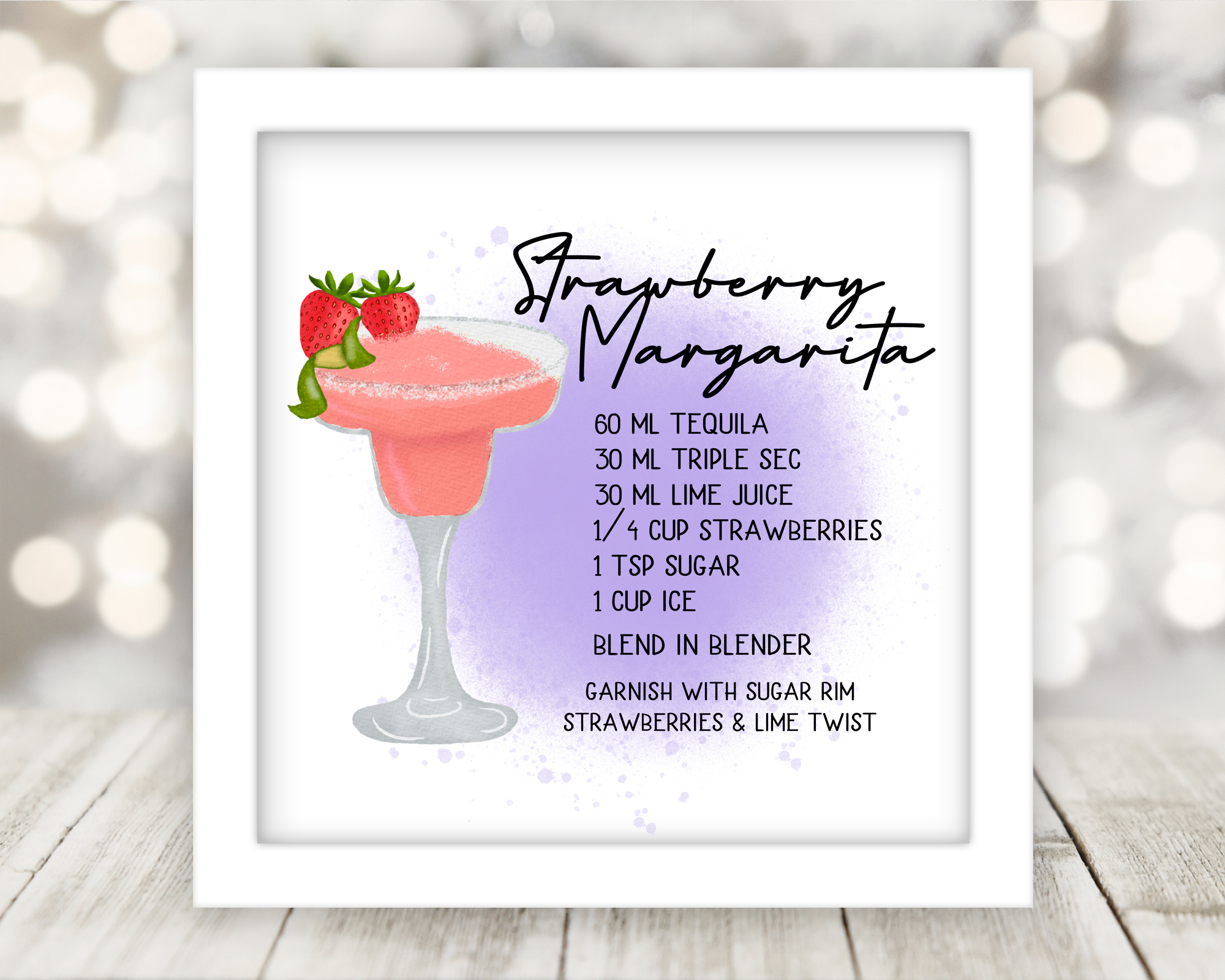 Drink Recipe Art Custom Sublimated and Framed - Image 4