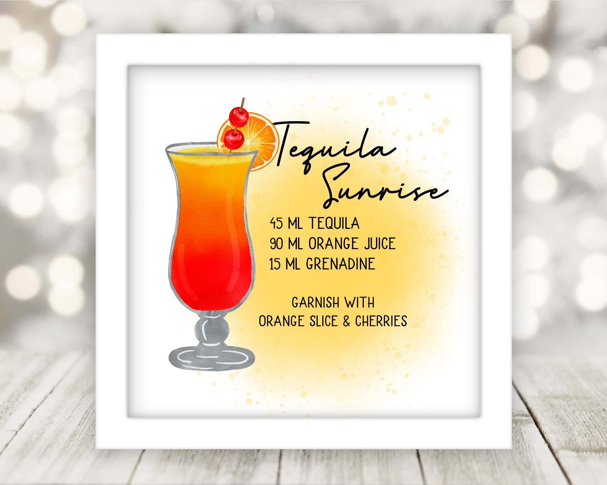 Drink Recipe Art Custom Sublimated and Framed - Image 2