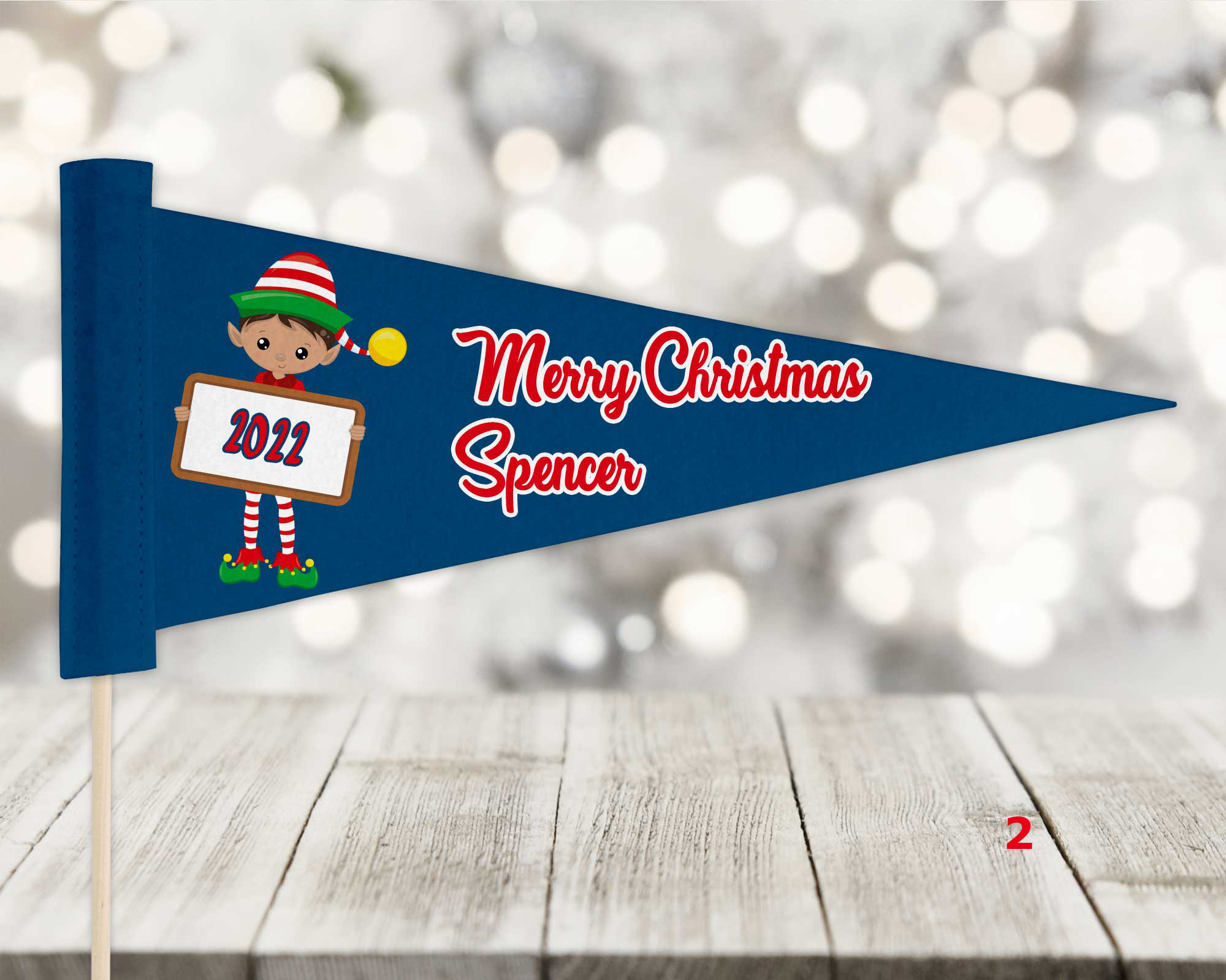 Custom Sublimated Holiday Pennants Assorted Designs - Image 7