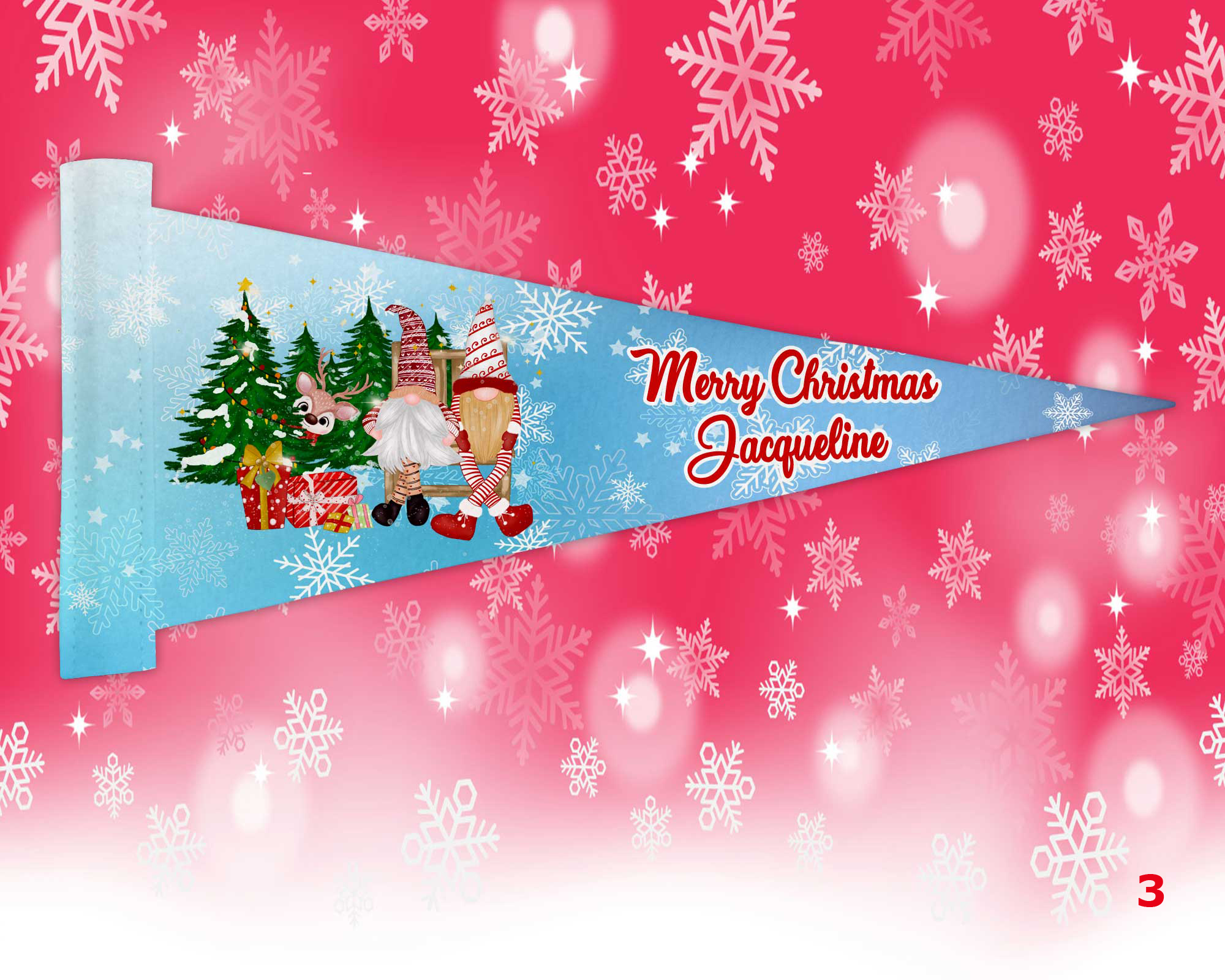 Custom Sublimated Holiday Pennants Assorted Designs - Image 6
