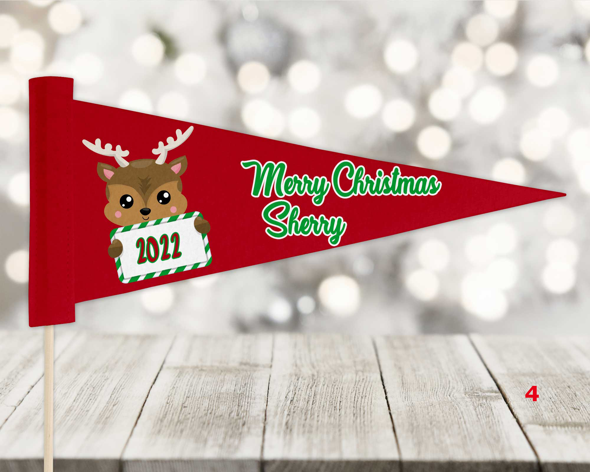 Custom Sublimated Holiday Pennants Assorted Designs - Image 2