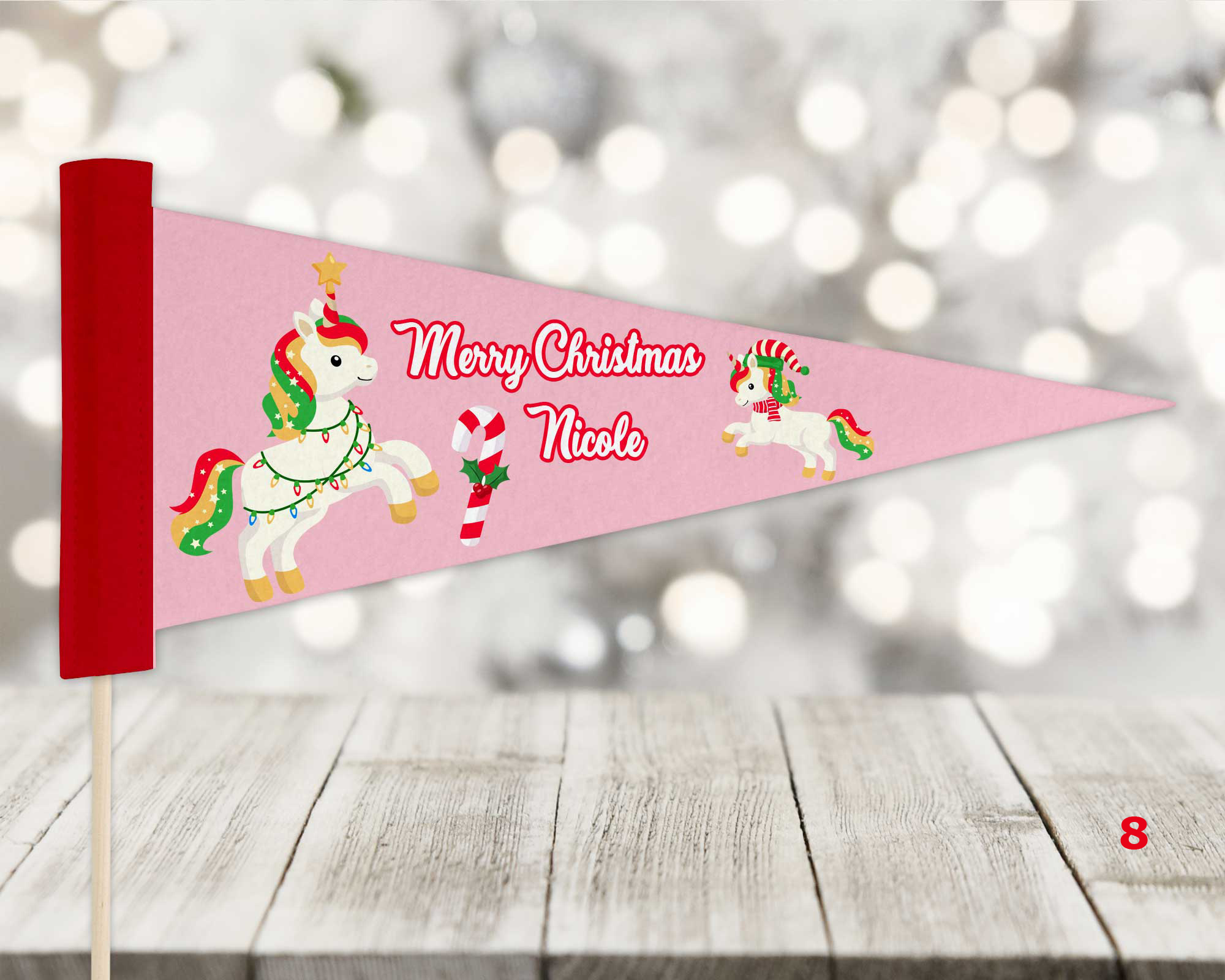 Custom Sublimated Holiday Pennants Assorted Designs