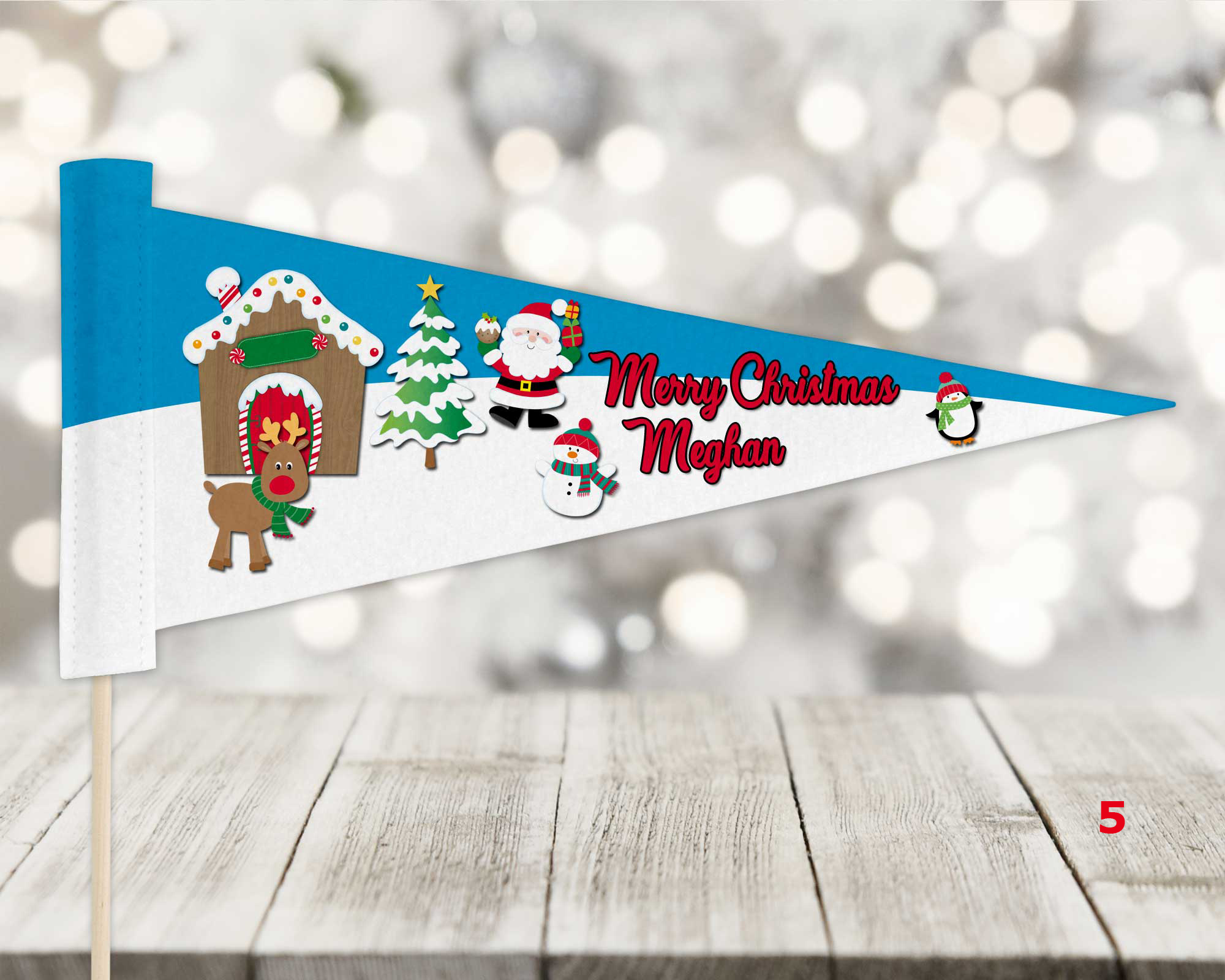 Custom Sublimated Holiday Pennants Assorted Designs - Image 5