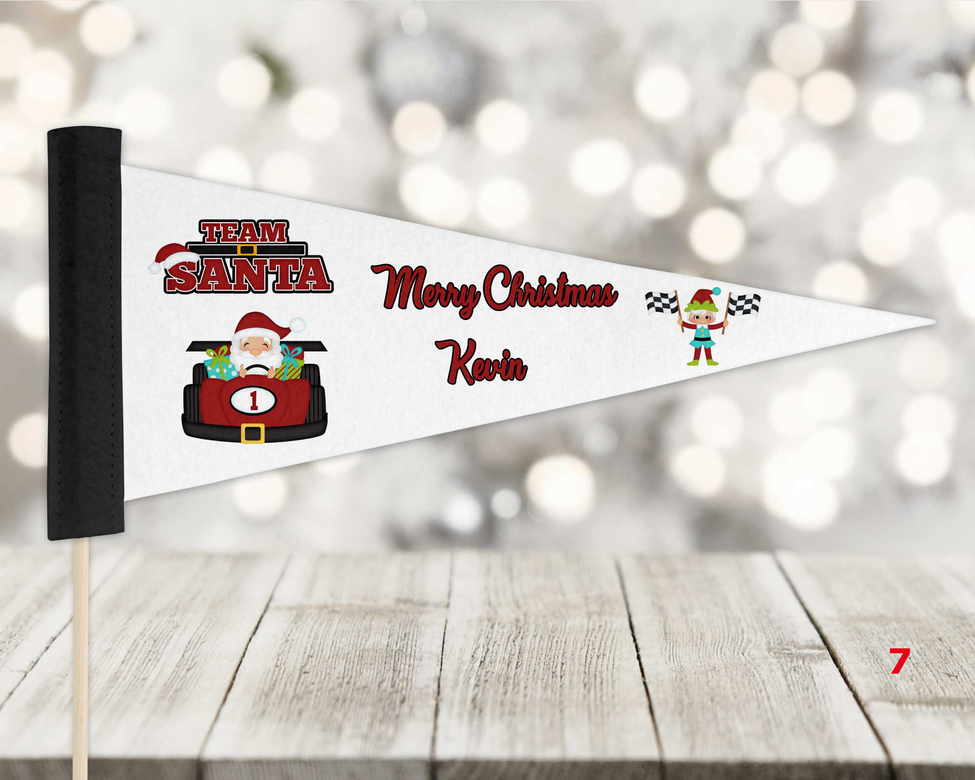 Custom Sublimated Holiday Pennants Assorted Designs - Image 3