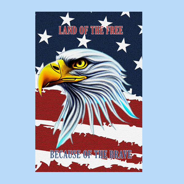 Colorful American Eagle With Red, White And Blue Background.