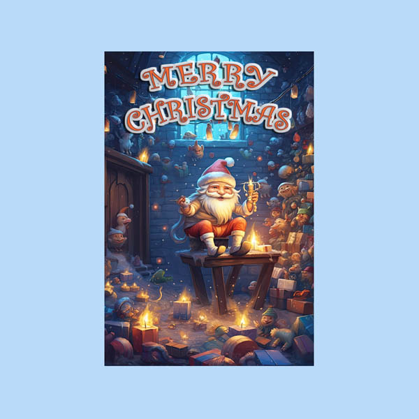 Christmas Sitting Santa Garden Flag.