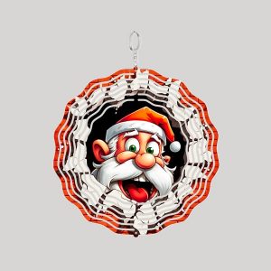Crazy Santa Face Wind Spinner.