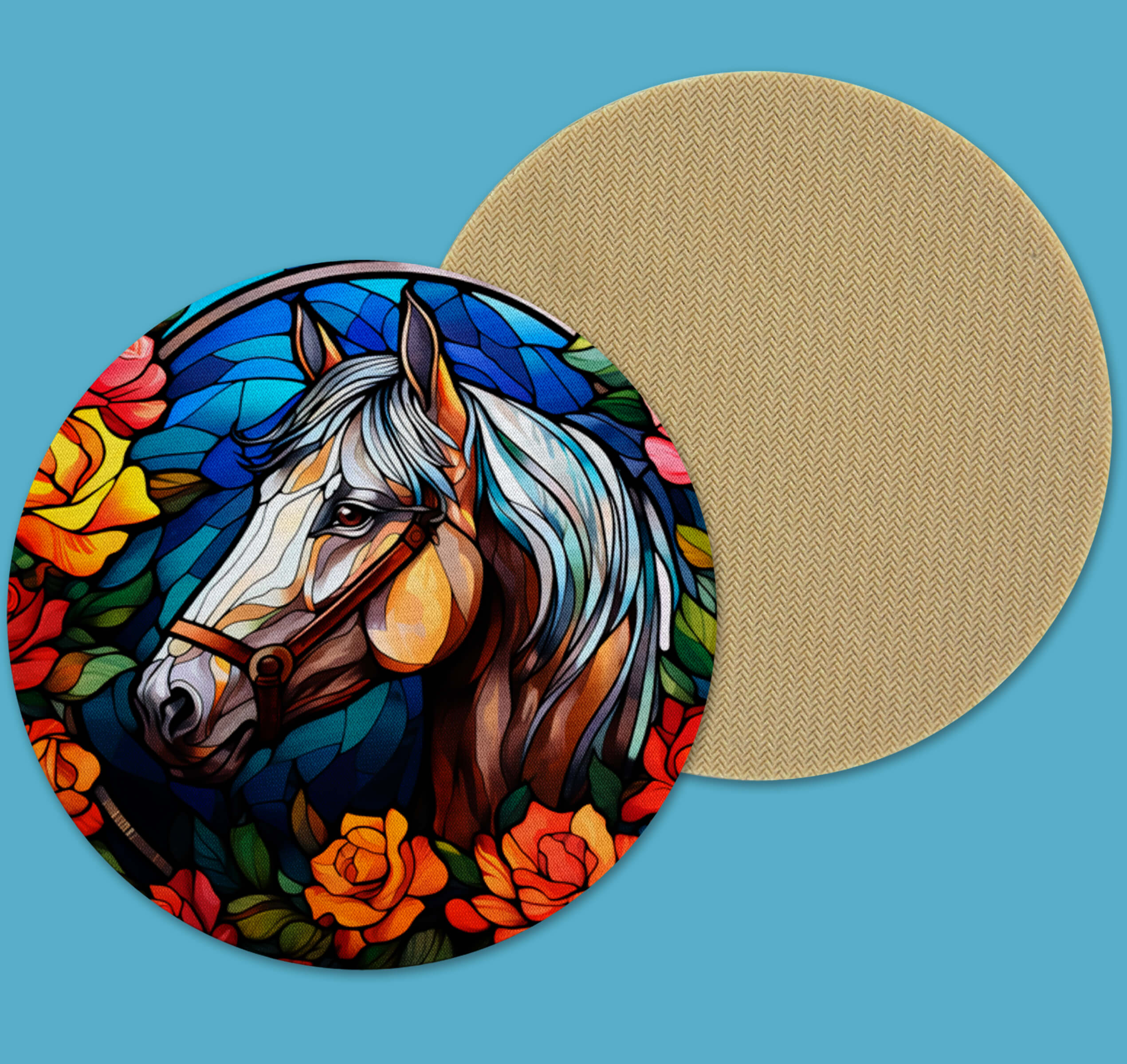Neoprene horse drink coaster