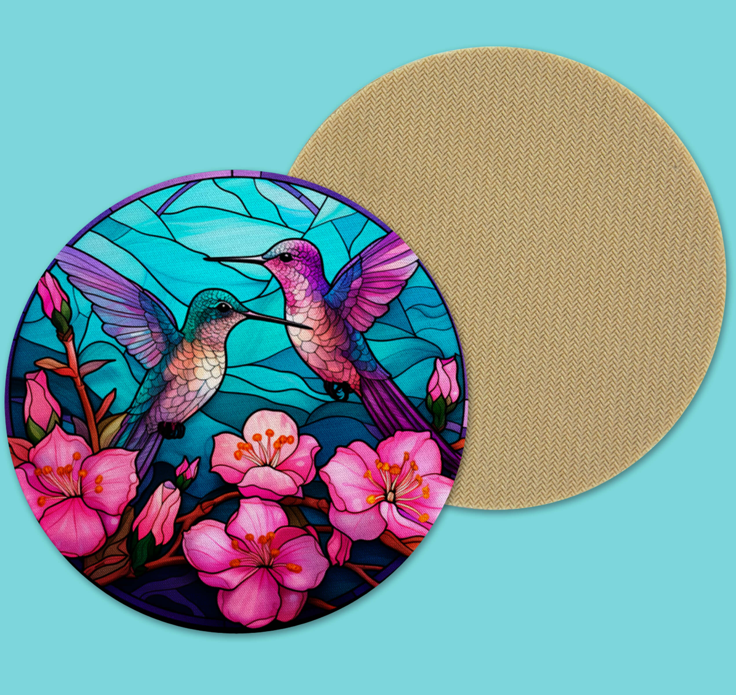 Neoprene Drink coaster in Humming Bird Design