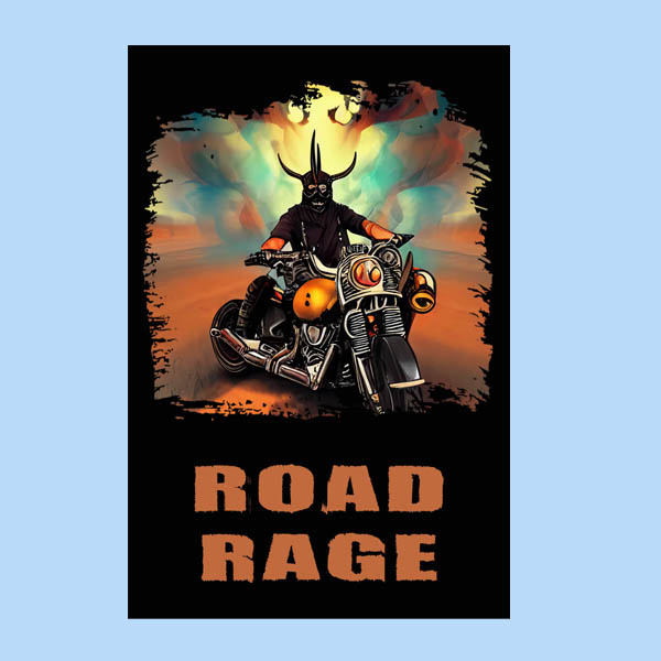 Road Rage Motorcycle Sublimated Garden Flag.