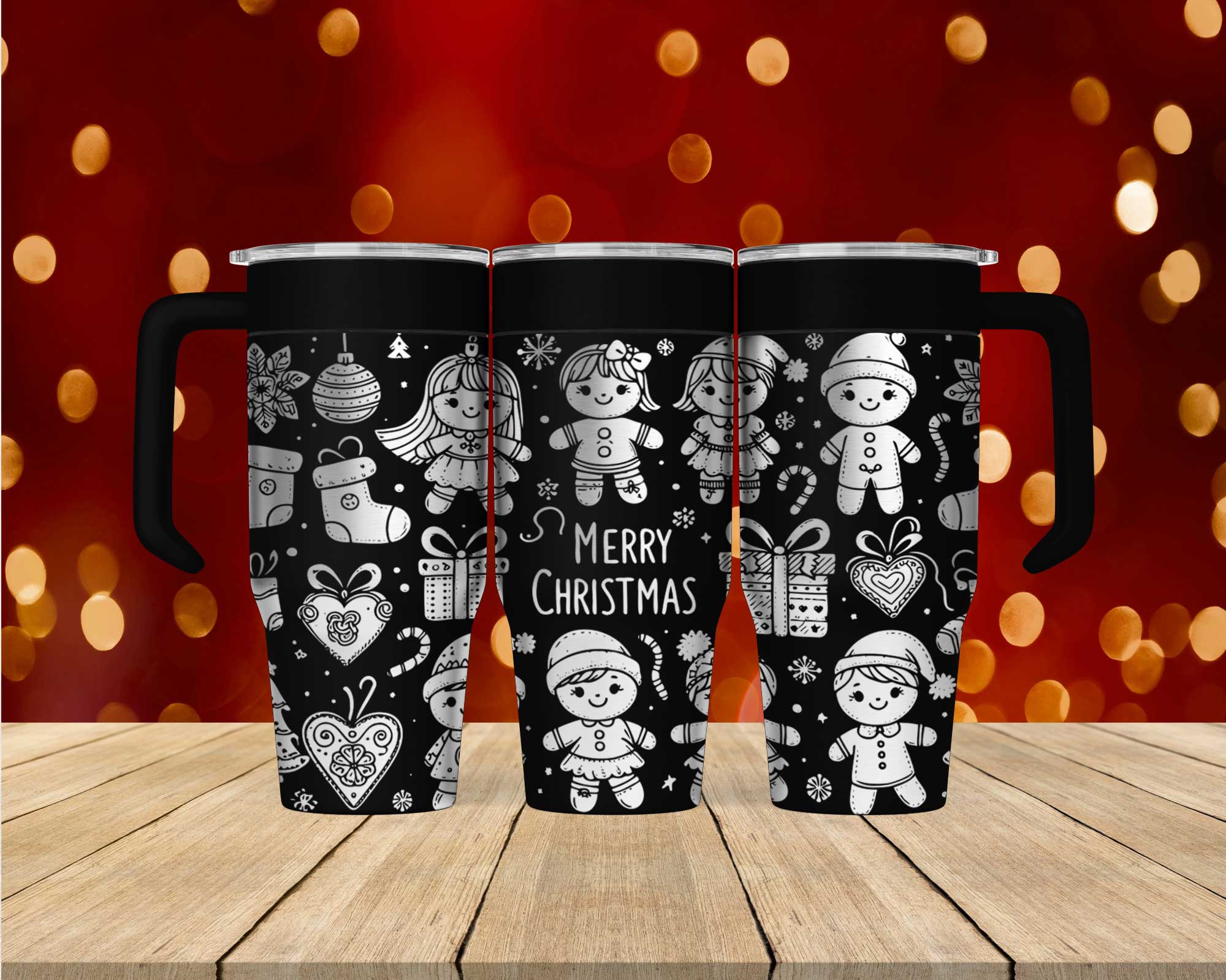 Laser Engraved Christmas Gingerbread Tumbler - Image 4