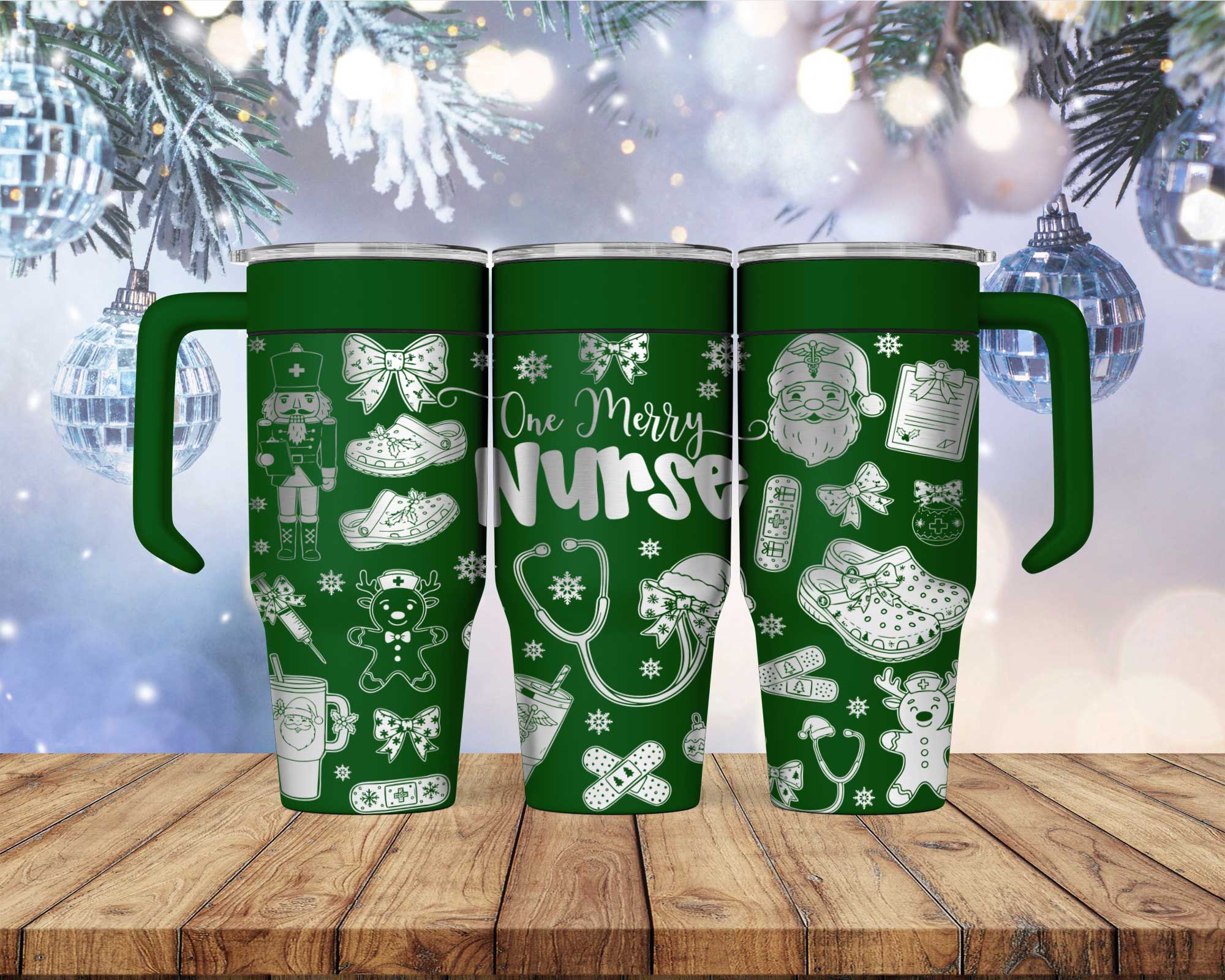 Laser Engraved One Merry Nurse Tumbler - Image 2