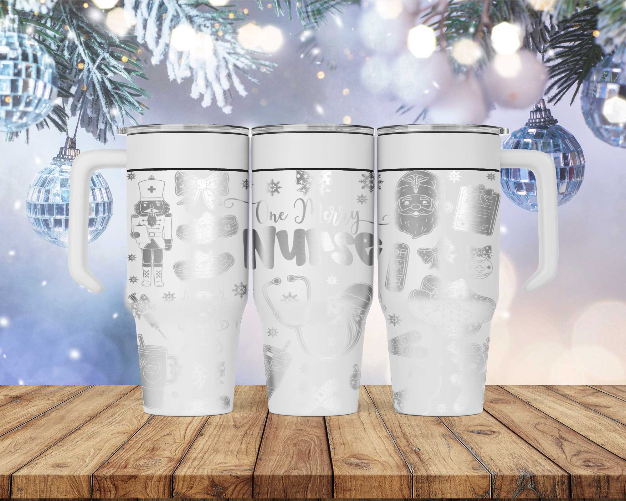 Laser Engraved One Merry Nurse Tumbler - Image 4