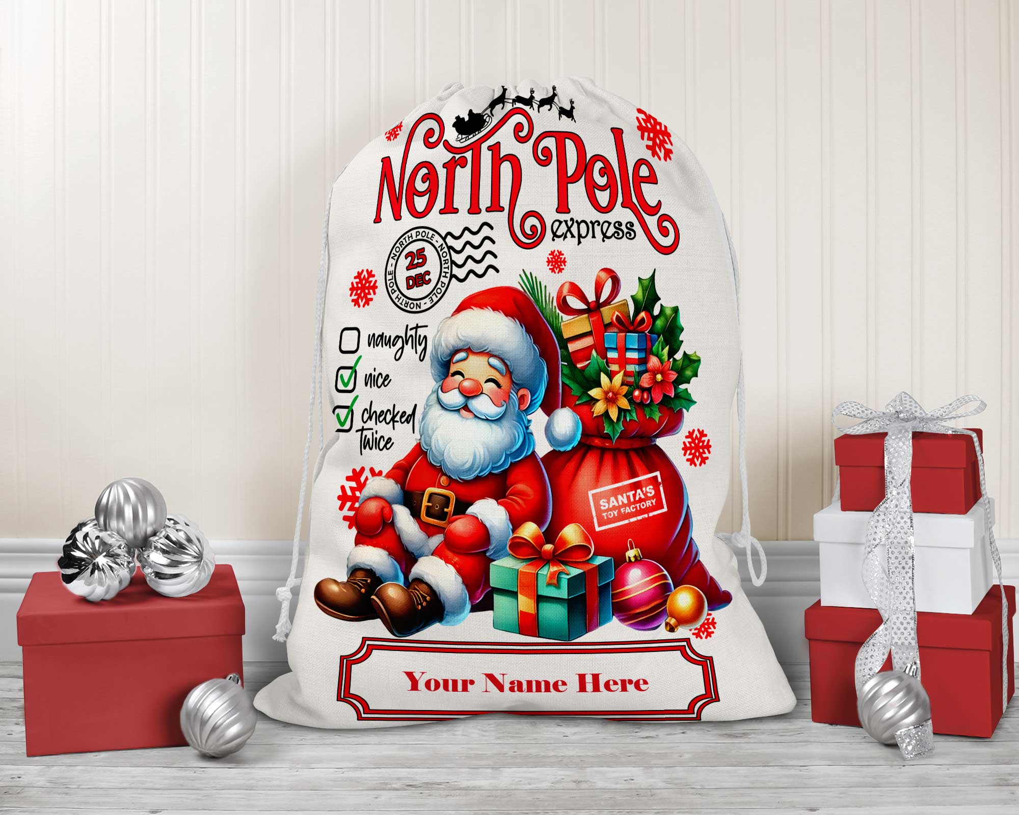 Child's Christmas Santa Sacks Your Choice of Styles