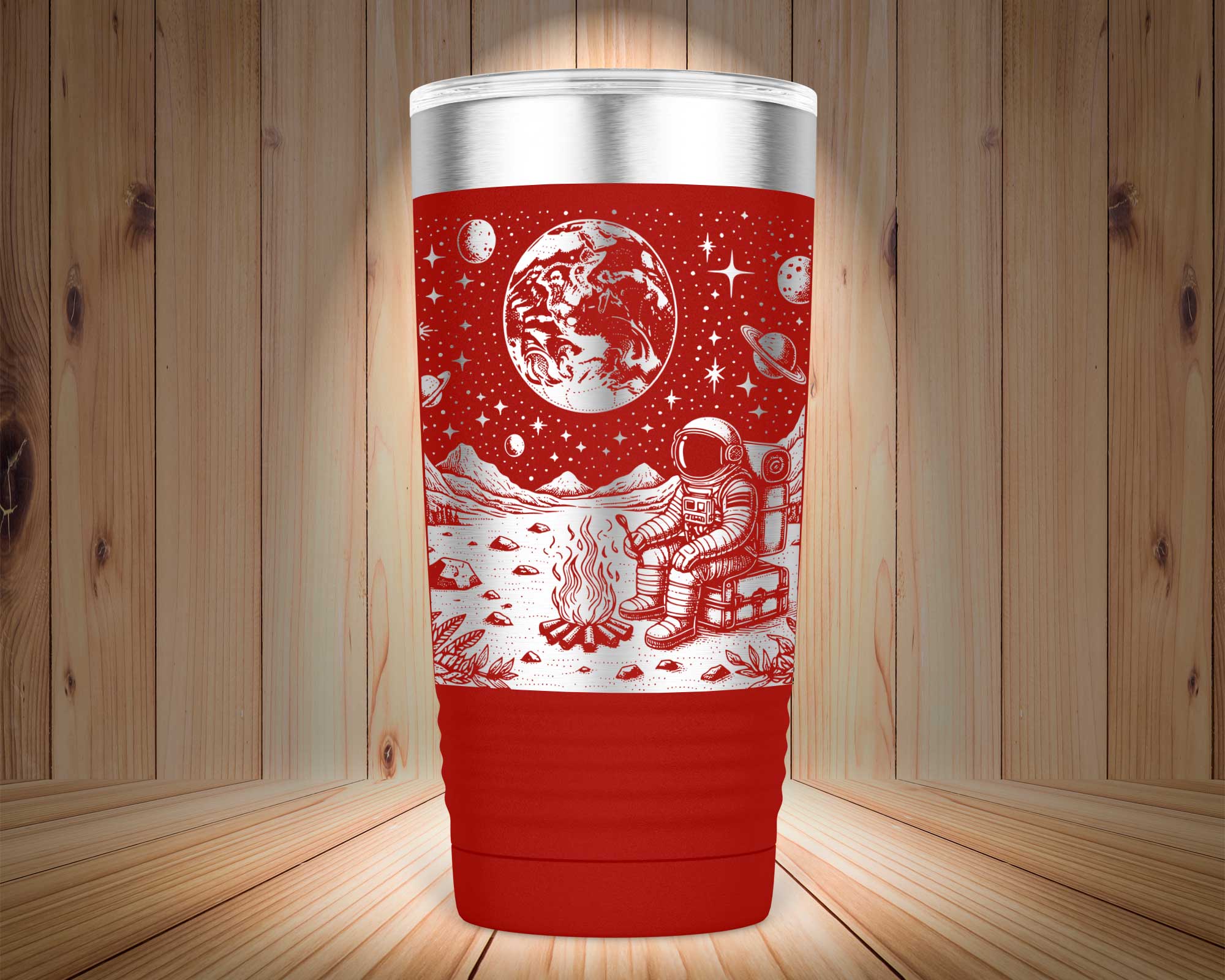 Solitude Astronaut In Space 20oz Stainless Steel Tumbler - Image 5