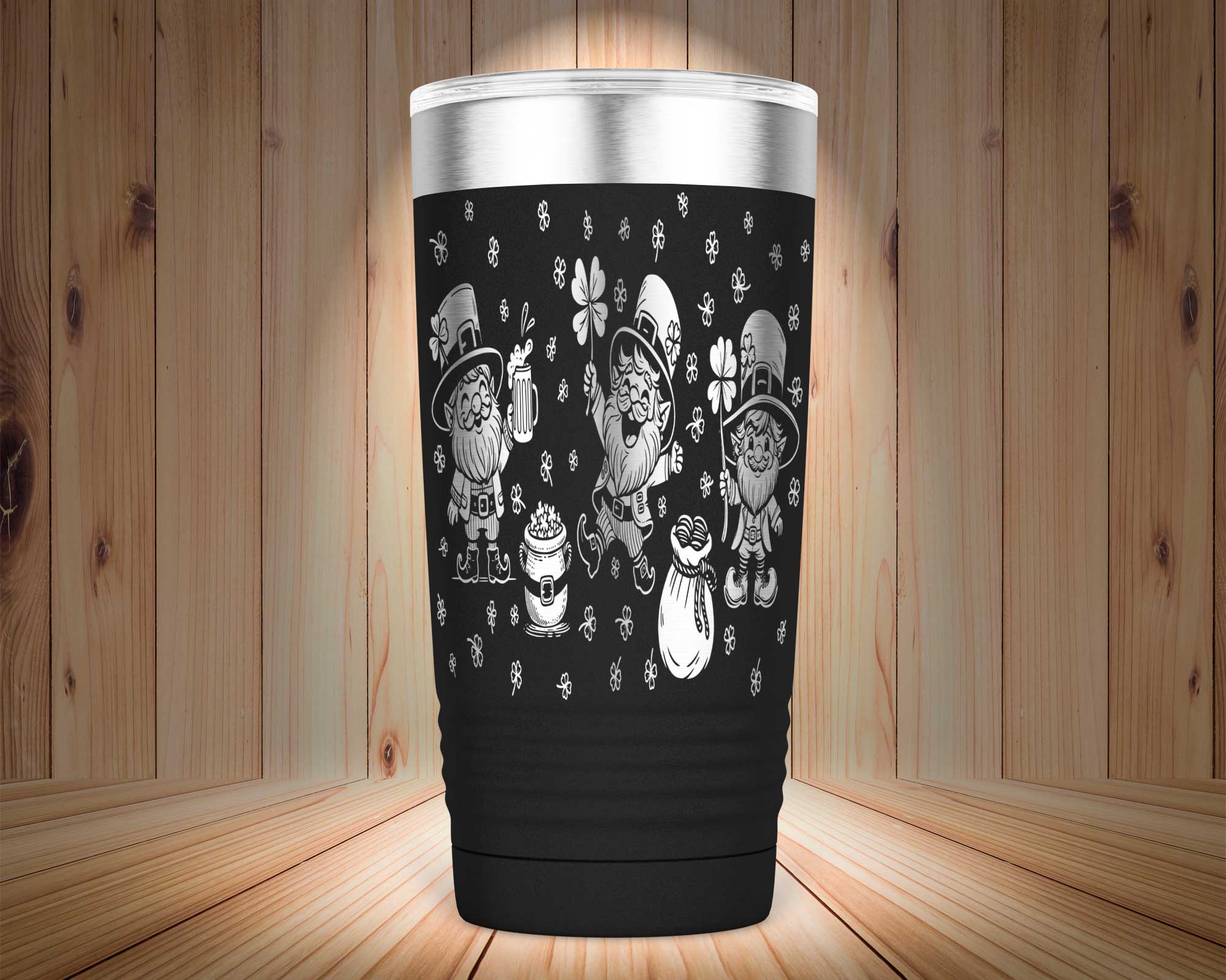 Saint Patrick's Laser Engraved Gnome Tumbler - Image 2
