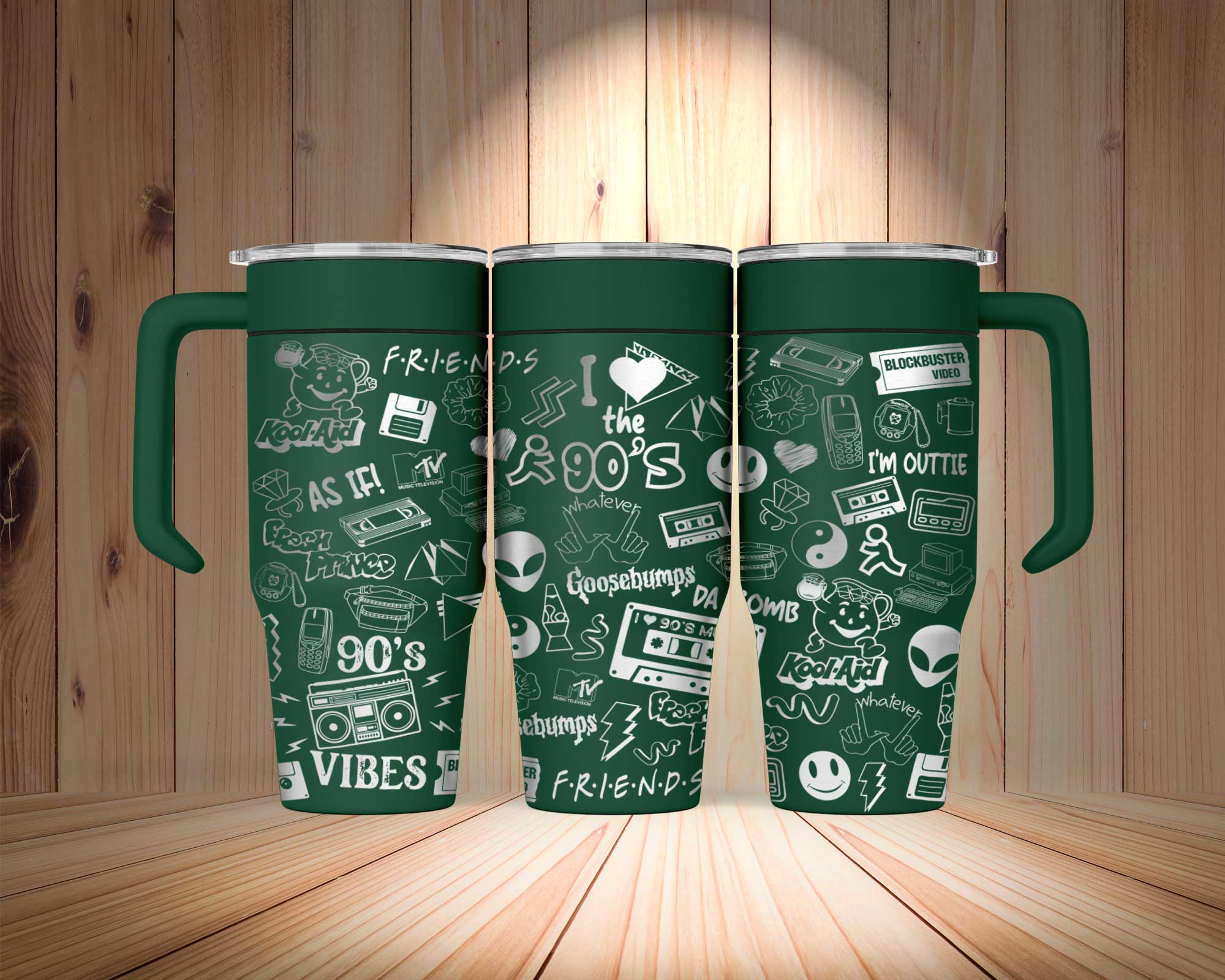 Back To The 90's Retro Laser Engraved Tumbler - Image 2