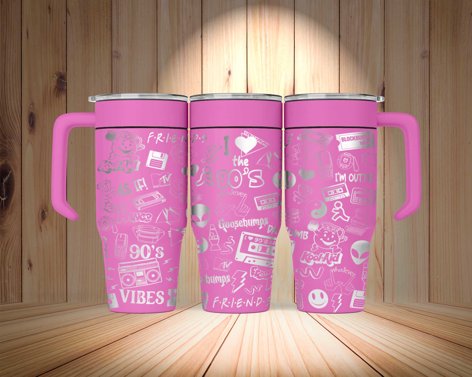 Back To The 90's Retro Laser Engraved Tumbler - Image 3