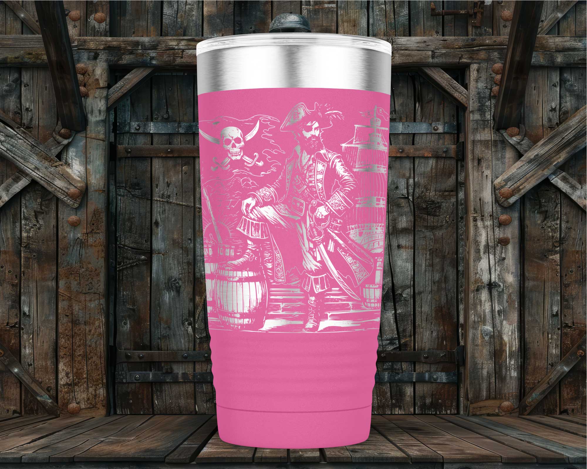 Yo Ho Matey Laser Engraved Pirate 20oz Stainless Steel Tumbler - Image 4