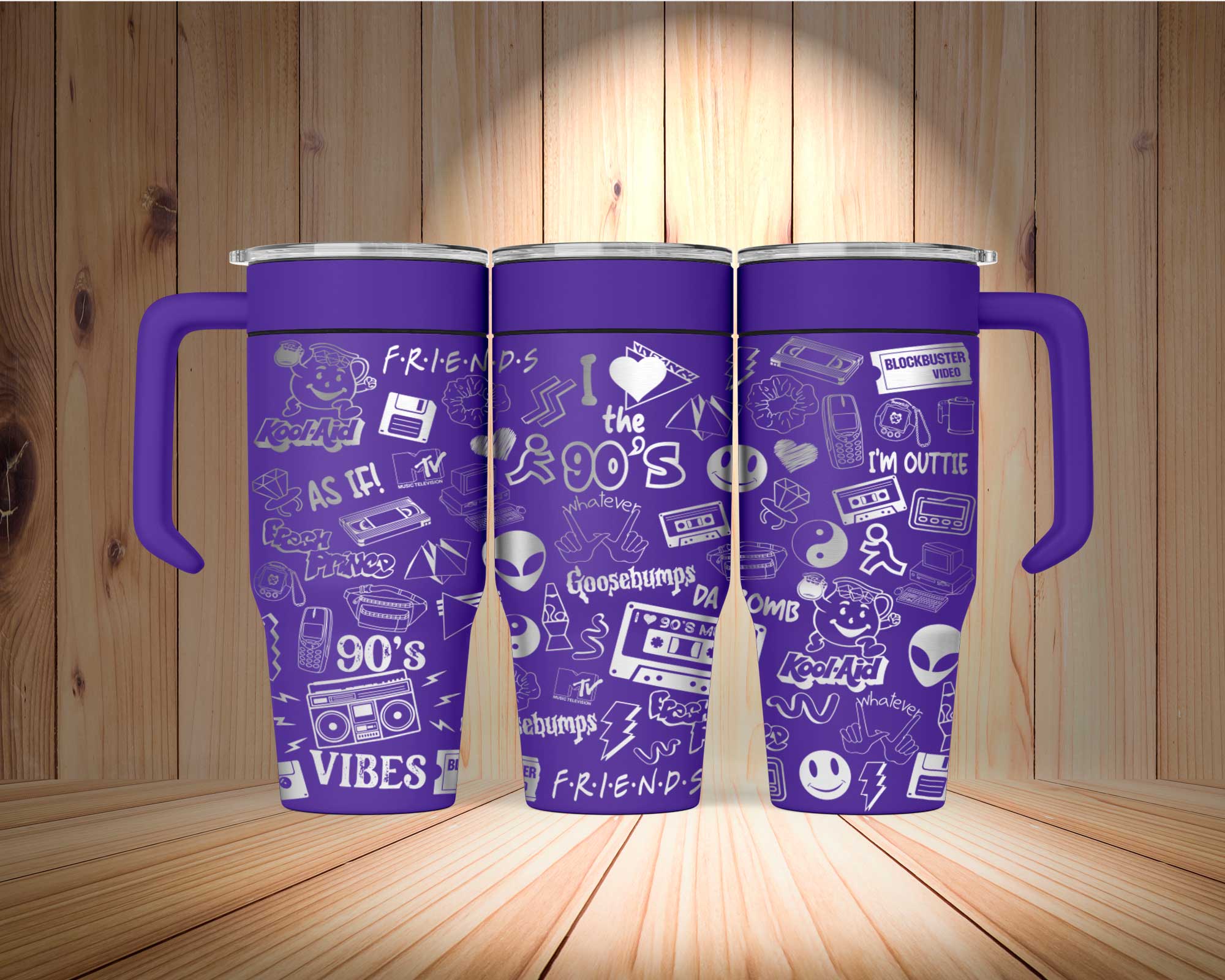 Back To The 90's Retro Laser Engraved Tumbler - Image 4