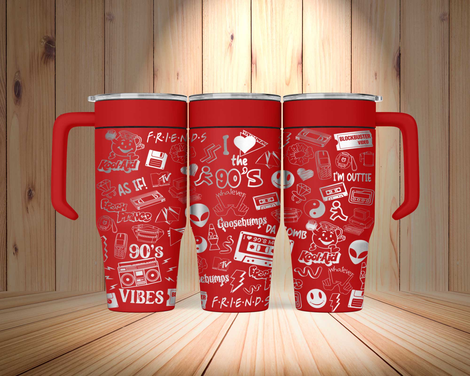 Back To The 90's Retro Laser Engraved Tumbler - Image 5