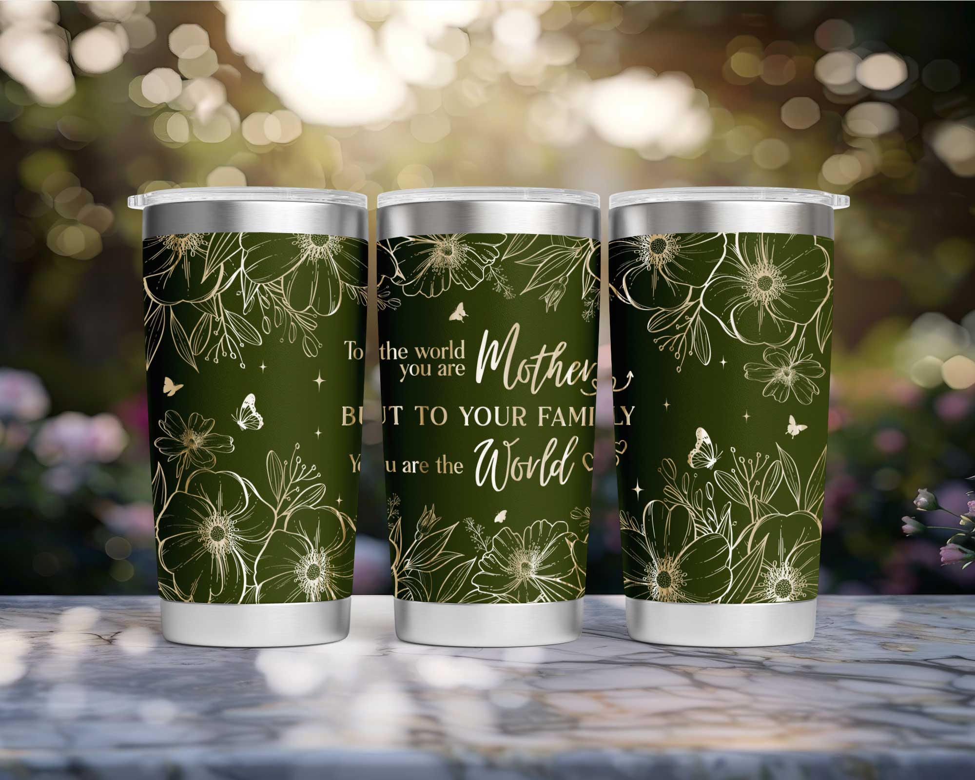 To The World You Are Mother Custom Laser Engraved Tumbler - Image 4