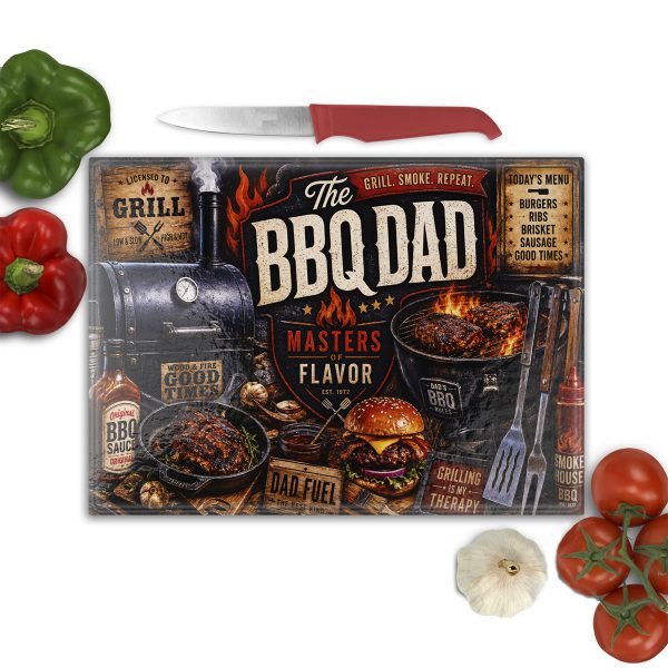 BBQ Dad Custom Sublimated Glass Cutting Board