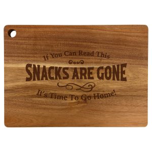 Snacks Are Gone Custom Laser Engraved Acacia Cutting Board