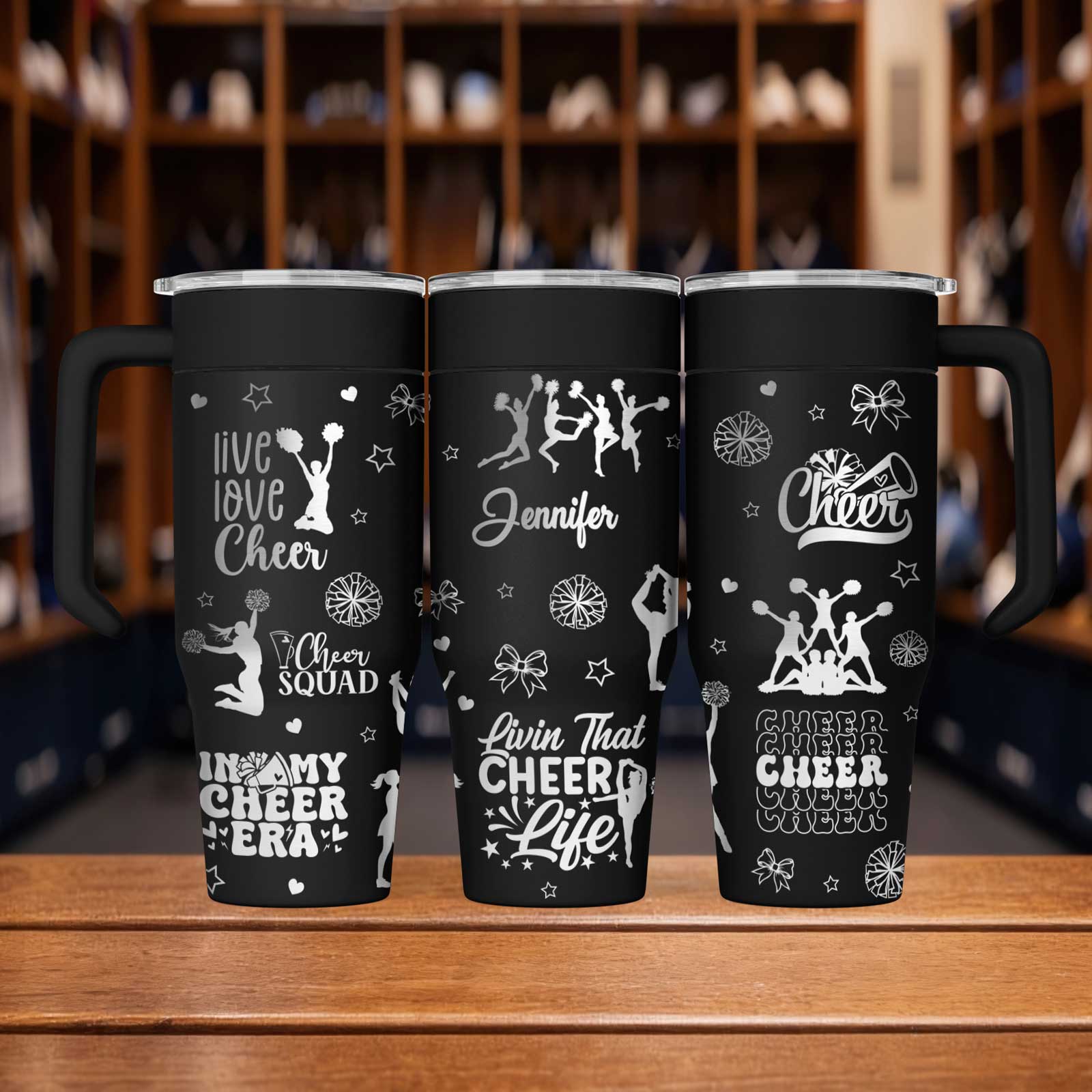 Cheerleader 30oz Custom Engraved Stainless Steel Tumbler Free Name - Image 5
