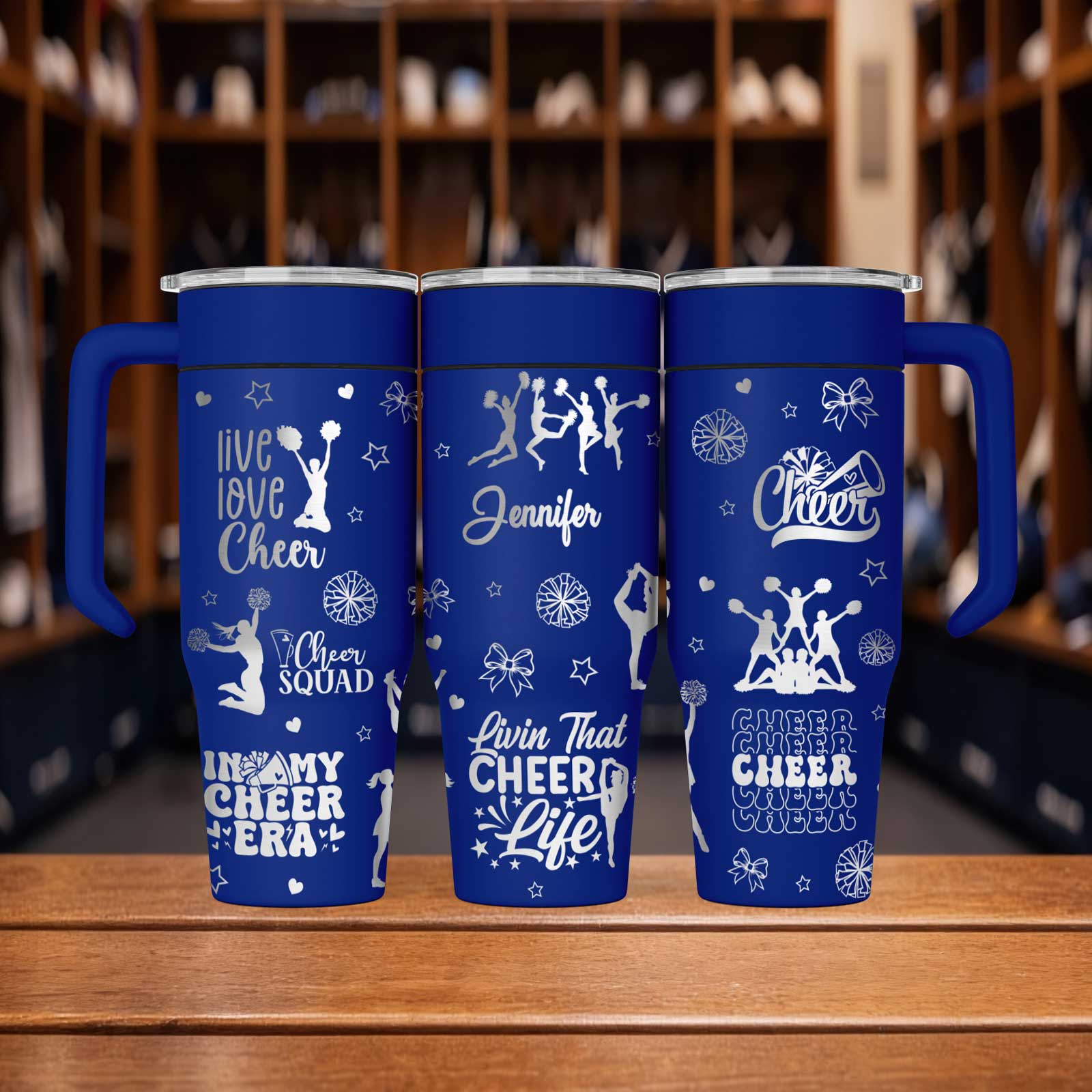 Cheerleader 30oz Custom Engraved Stainless Steel Tumbler Free Name - Image 4