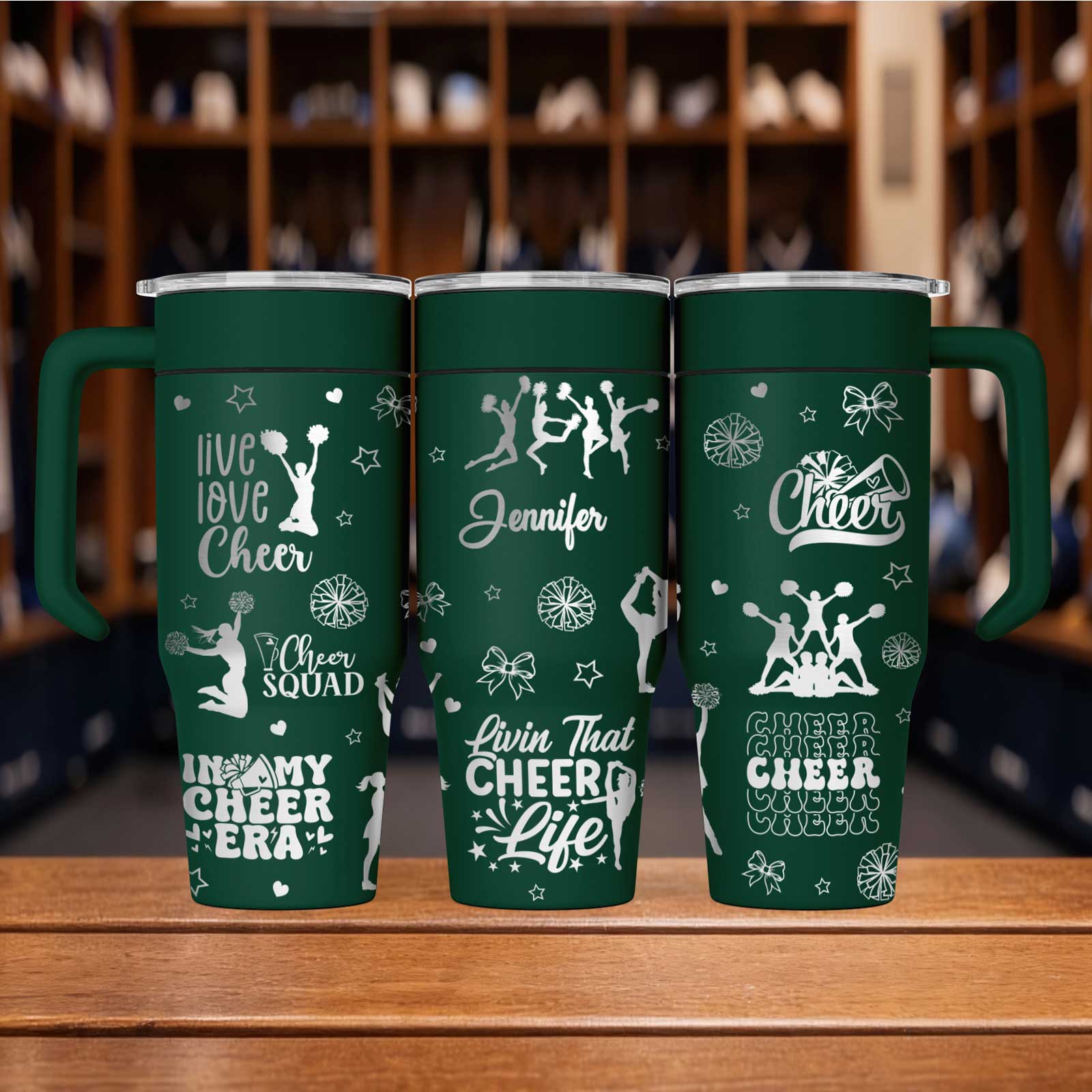 Cheerleader 30oz Custom Engraved Stainless Steel Tumbler Free Name - Image 3